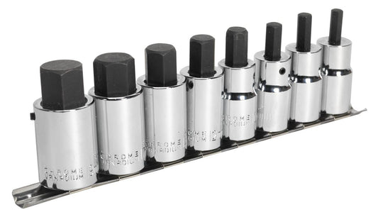 Sealey Hex Socket Bit Set 8pc 1/2"Sq Drive Metric AK62258