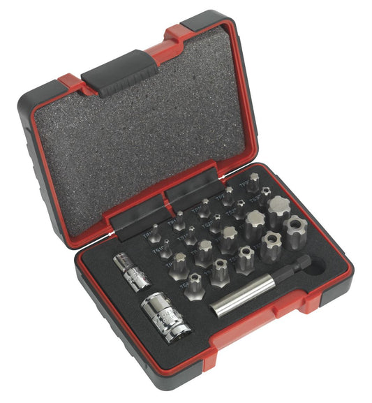Sealey TRX-P* & Security TRX-TS* Bit Set 23pc 1/4" & 3/8"Sq Drive AK6226
