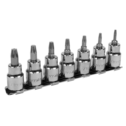 Sealey TRX-Star* Socket Bit Set Lock-On&trade; 7pc 3/8"Sq Drive AK62263