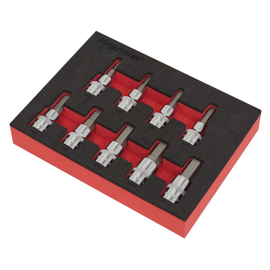 Sealey Hex Socket Bit Set 9pc 3/8"Sq Drive - Metric AK6240
