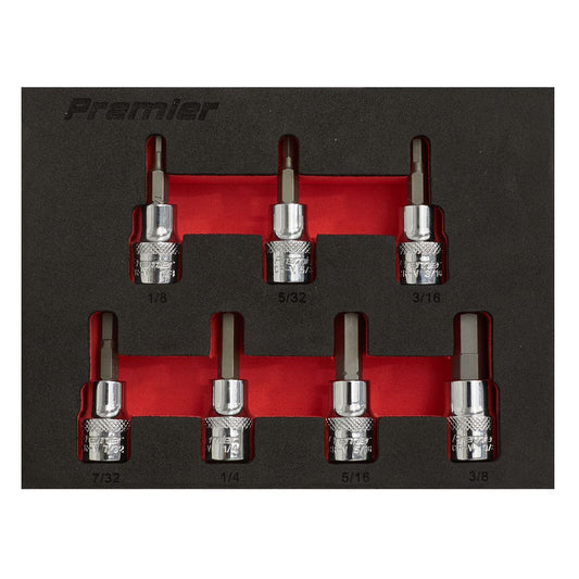 Sealey Hex Socket Bit Set 7pc 3/8"Sq Drive - Imperial AK6246