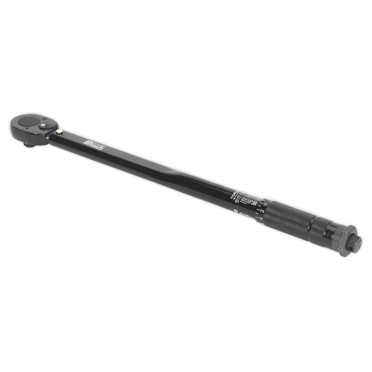 Sealey Micrometer Torque Wrench 1/2"D 27-204Nm 20-150lb.ft Black Series AK624B