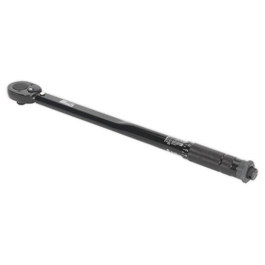 Sealey Micrometer Torque Wrench 1/2"D 27-204Nm 20-150lb.ft Black Series AK624B