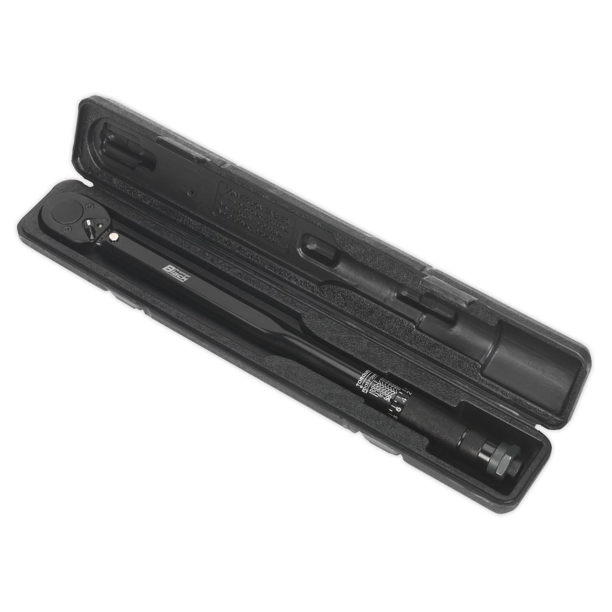Sealey Micrometer Torque Wrench 1/2"D 27-204Nm 20-150lb.ft Black Series AK624B