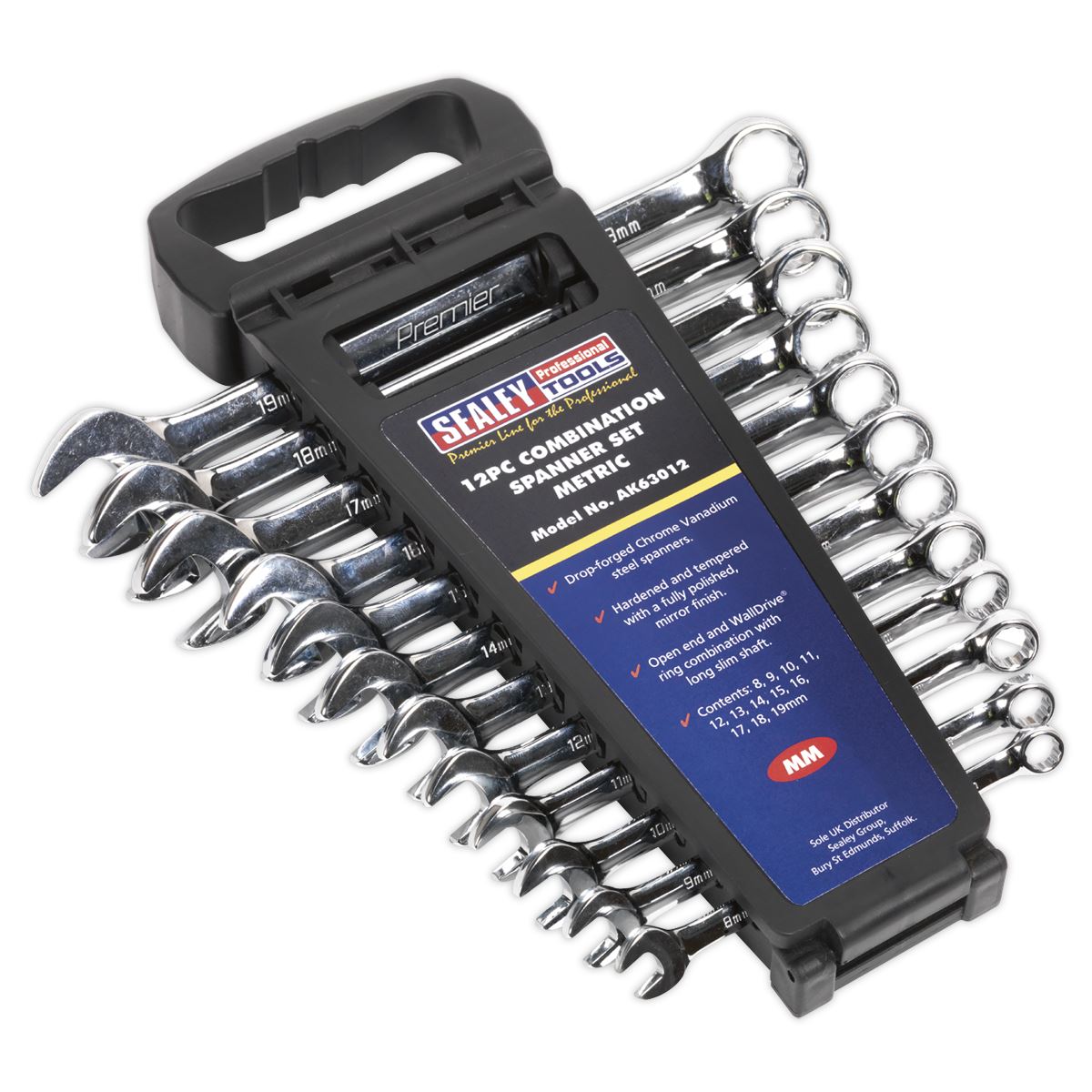 Sealey Combination Spanner Set 12pc Metric AK63012