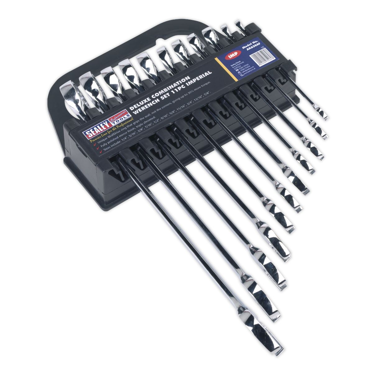 Sealey Combination Spanner Set 11pc Imperial AK630AF
