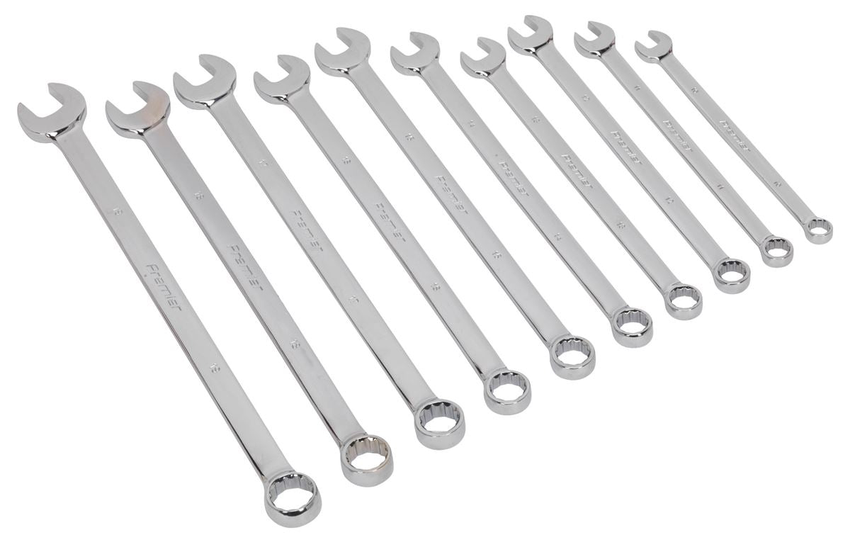 Sealey Combination Spanner Set 10pc Extra-Long Metric AK6310