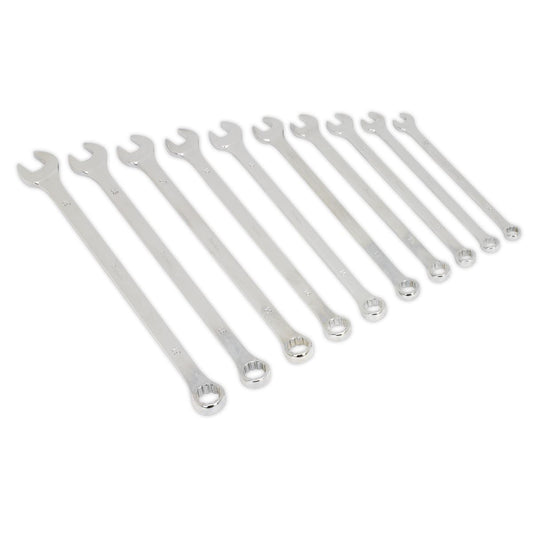 Sealey Combination Spanner Set 10pc Extra-Long Metric AK6310