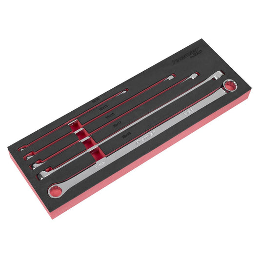 Sealey Premier Extra-Long Double End Ring Spanner Set in EVA Foam Tray 5pc AK63110