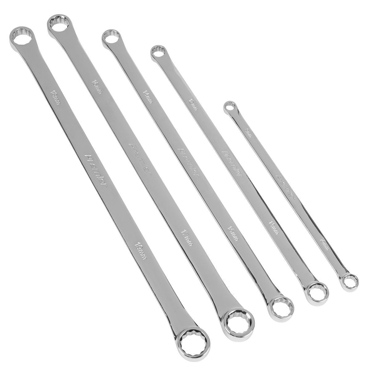 Sealey Premier Extra-Long Double End Ring Spanner Set in EVA Foam Tray 5pc AK63110