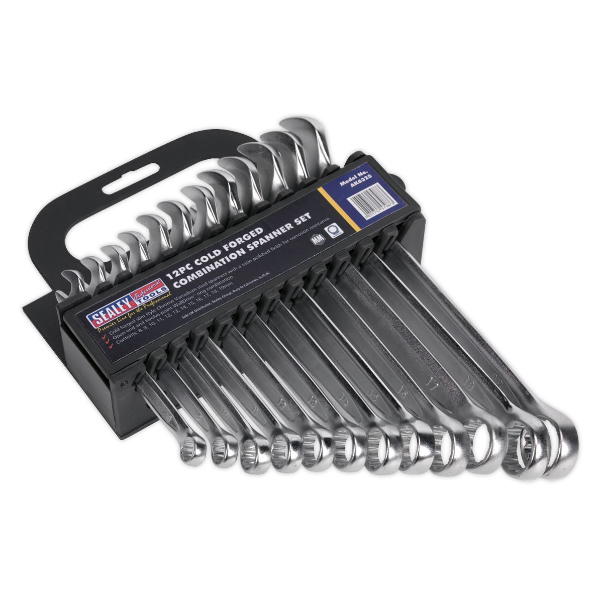 Sealey Combination Spanner Set 12pc Cold Stamped Metric AK6325