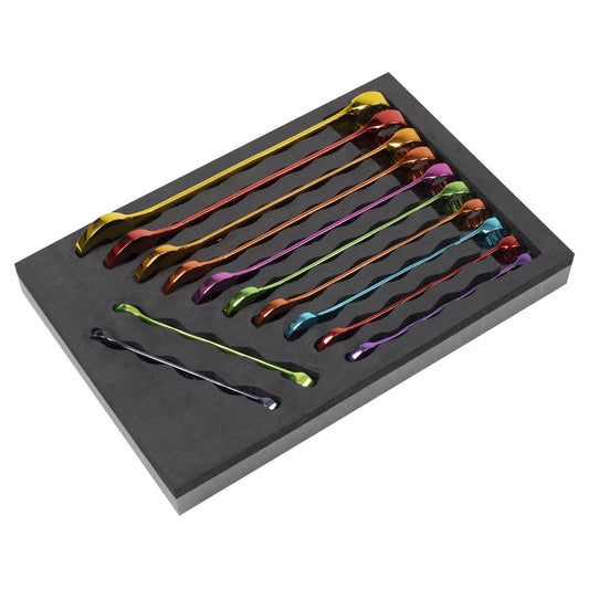 Sealey Premier Multi Coloured Metric Combination Spanner Set 12pc 8-19 AK63267