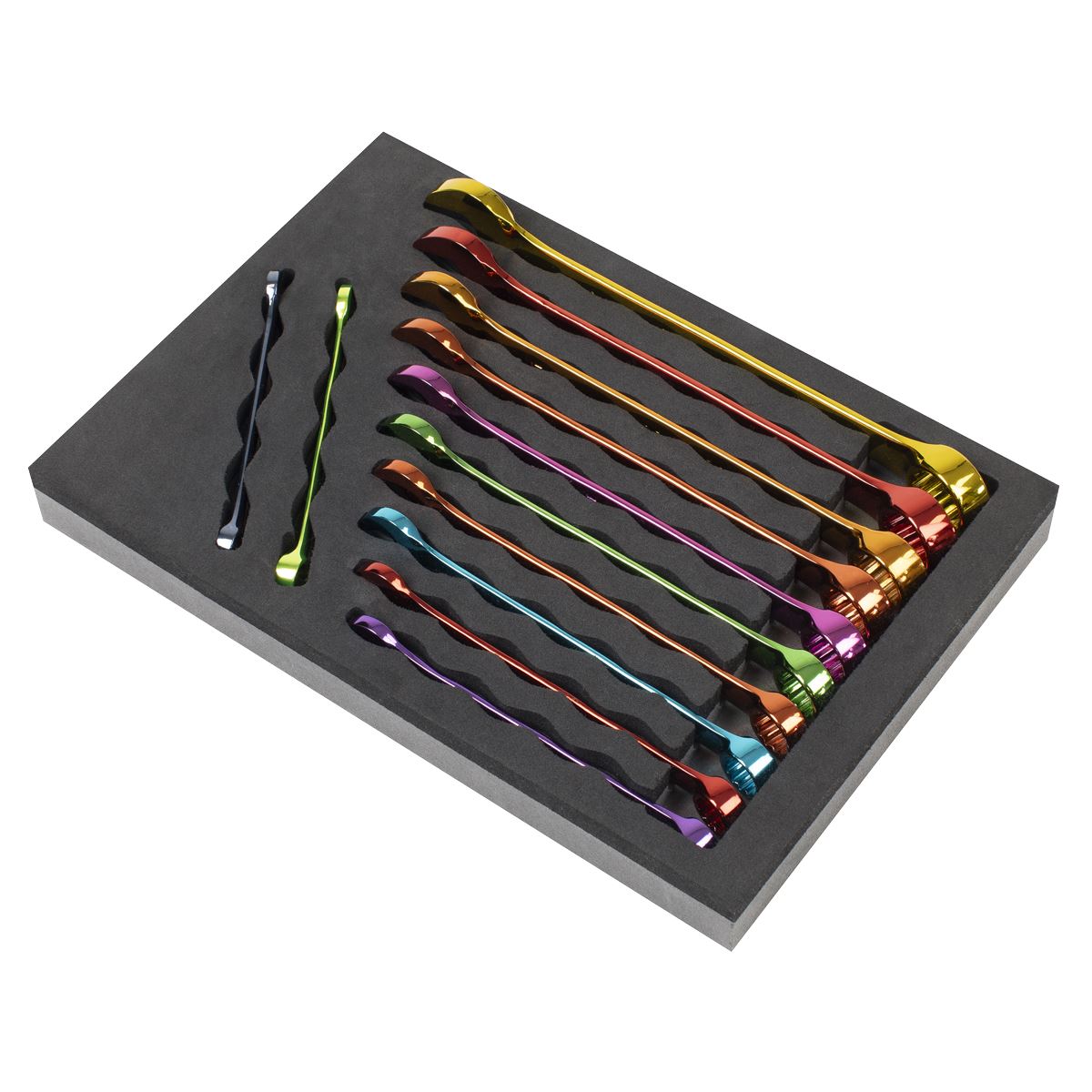 Sealey Premier Multi Coloured Metric Combination Spanner Set 12pc 8-19 AK63267