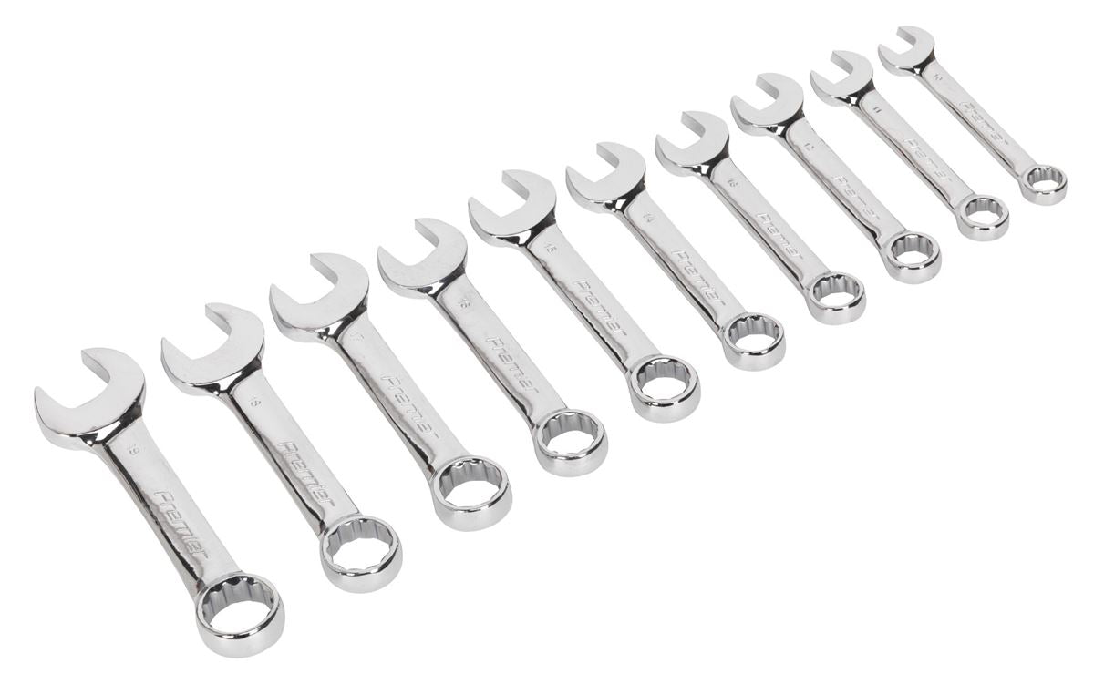 Sealey Combination Spanner Set 10pc Stubby Metric AK633