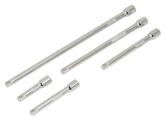 Sealey 1/4"Sq Drive Extension Bar Set 5pc Chrome Plated AK6331