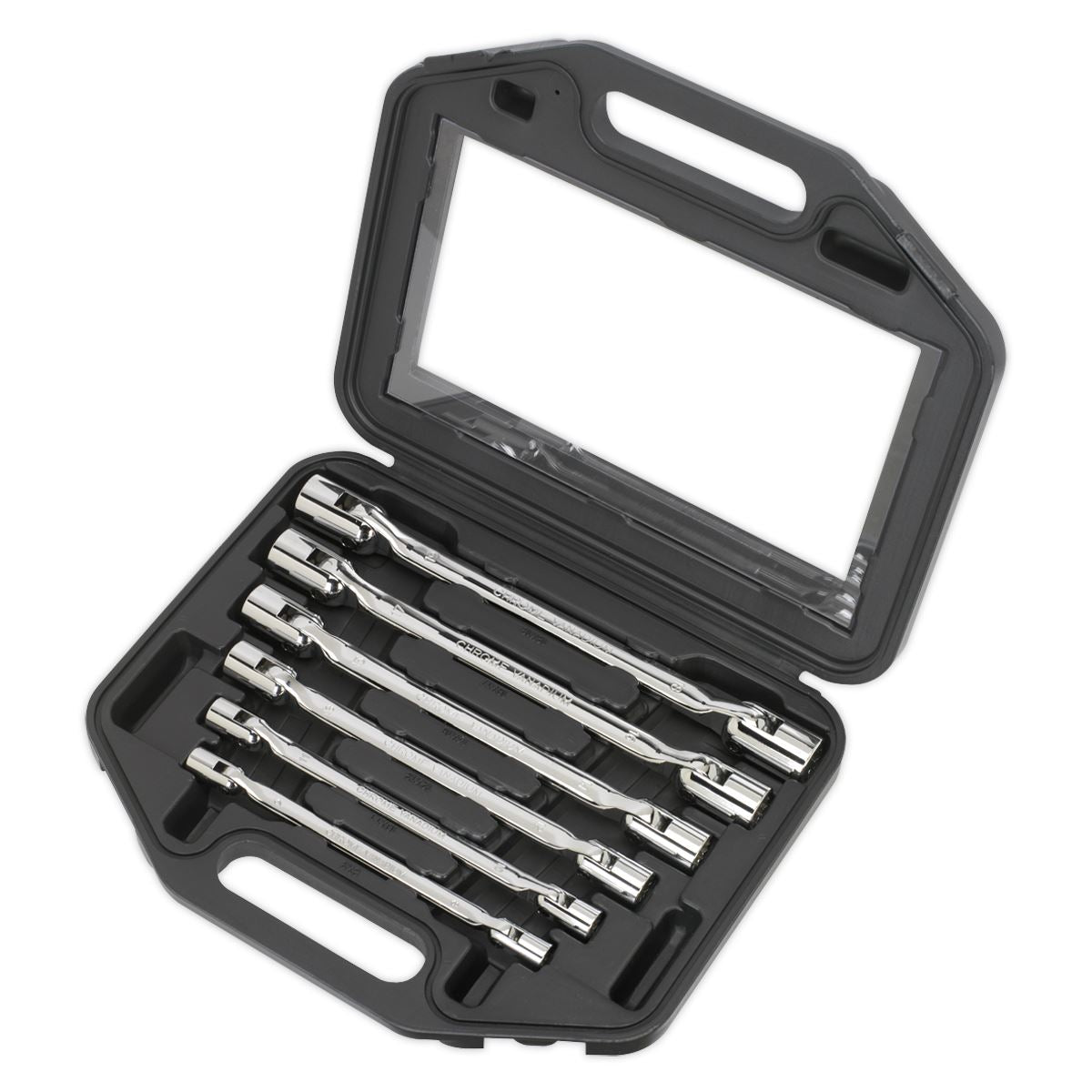 Sealey Double Flexi-Head Socket Spanner Set 6pc Fully Polished Metric AK635
