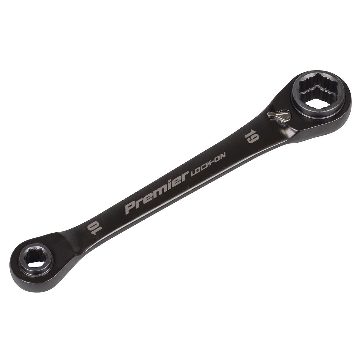 Sealey 4-in-1 Reversible Lock-On Ratchet Ring Spanner 10 x 13 17 x 19mm AK63923