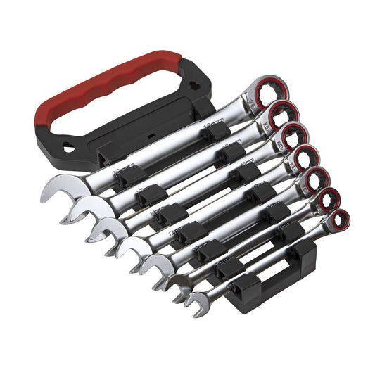 Sealey Ratchet Combination Spanner Set 7pc Metric Platinum Series AK63941