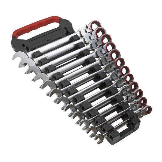Sealey Flexi-Head Ratchet Combination Spanner Set 12pc Metric Platinum Series AK63942