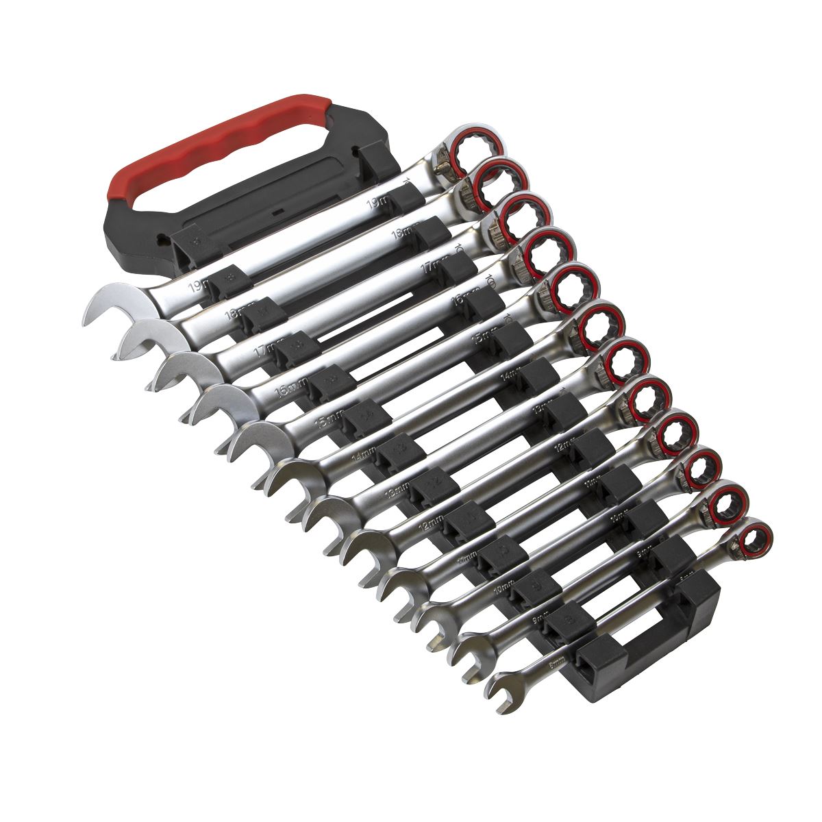 Sealey Reversible Ratchet Combination Spanner Set 12pc Metric Platinum Series AK63944