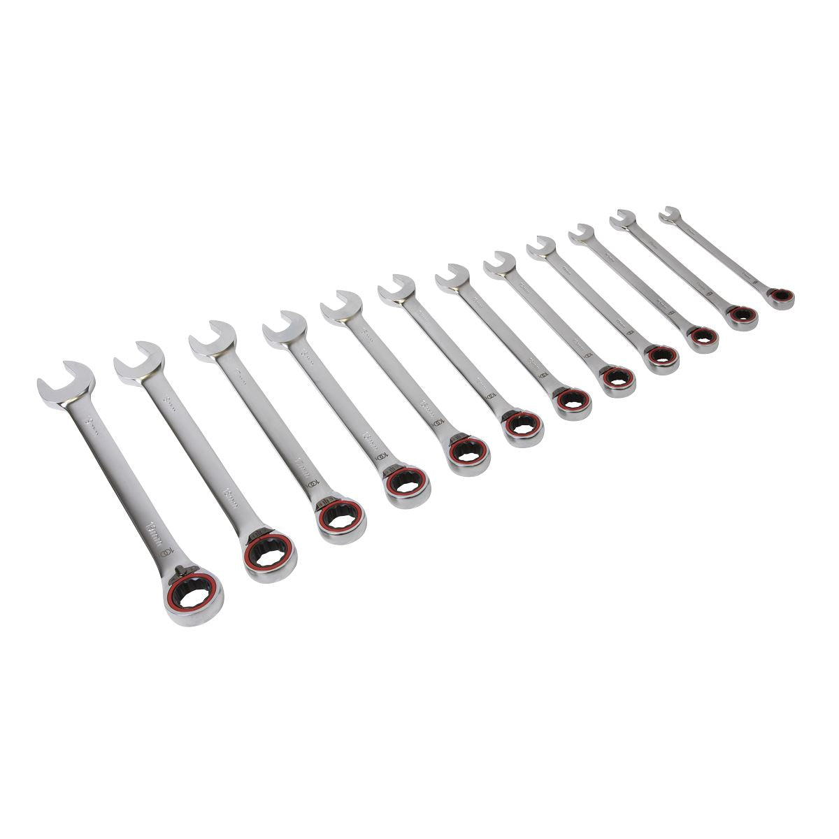 Sealey Reversible Ratchet Combination Spanner Set 12pc Metric Platinum Series AK63944