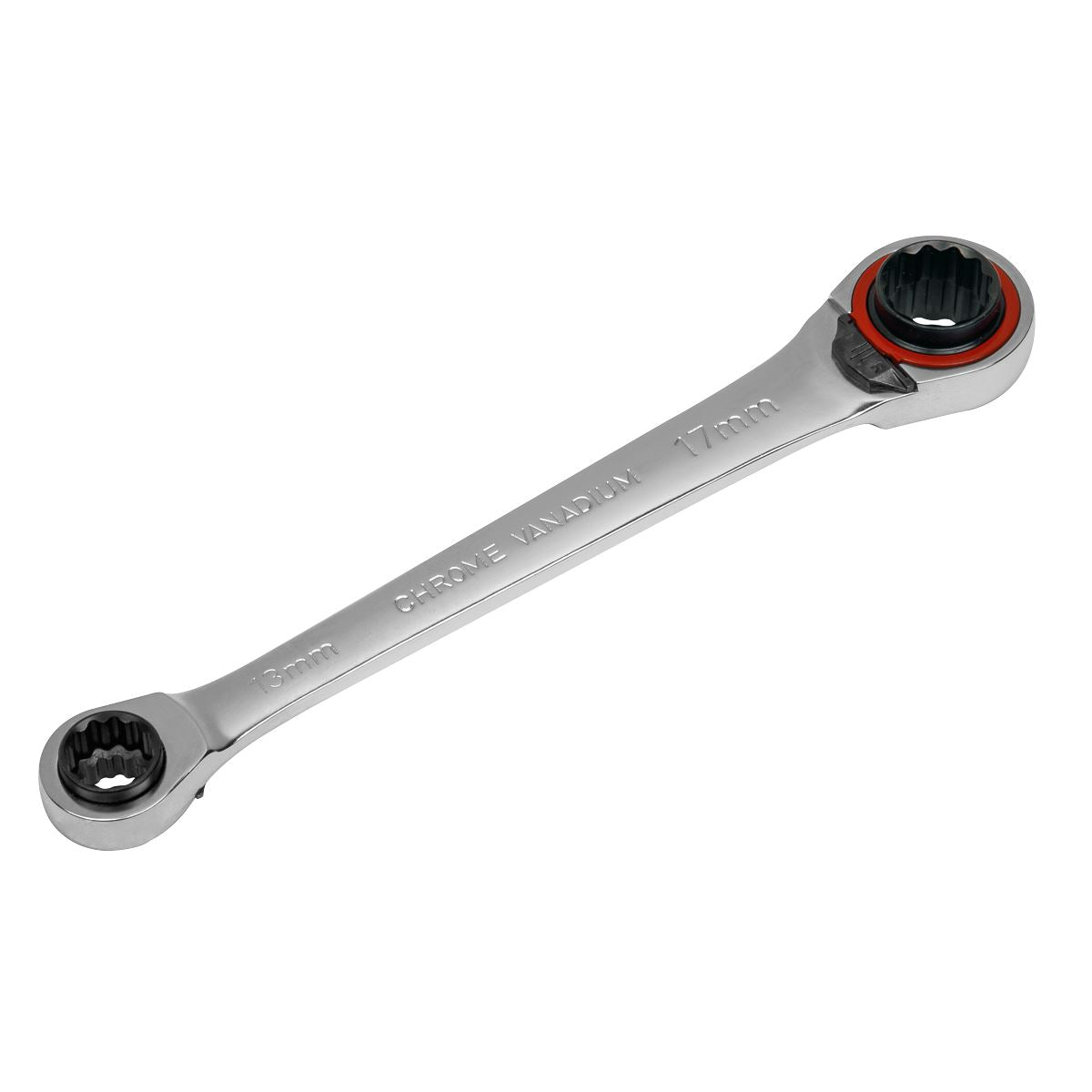 Sealey Ratchet Ring Spanner 4-in-1 Reversible Metric Platinum Series AK63948