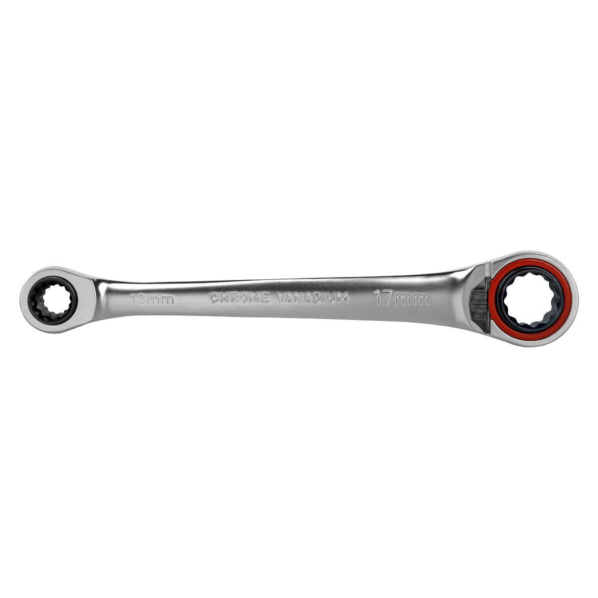 Sealey Ratchet Ring Spanner 4-in-1 Reversible Metric Platinum Series AK63948