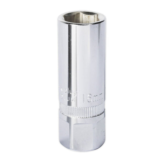 Sealey Spark Plug Socket 16mm 1/2"Sq Drive Magnetic AK6543