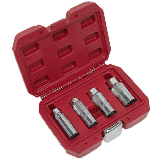 Sealey Magnetic Metric Spark Plug Socket Set 4pc 3/8"Sq Drive Boxed AK65561