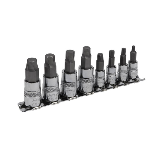 Sealey Hex Socket Bit Set Lock-On&trade; 8pc 1/4" & 3/8"Sq Drive Metric AK65600