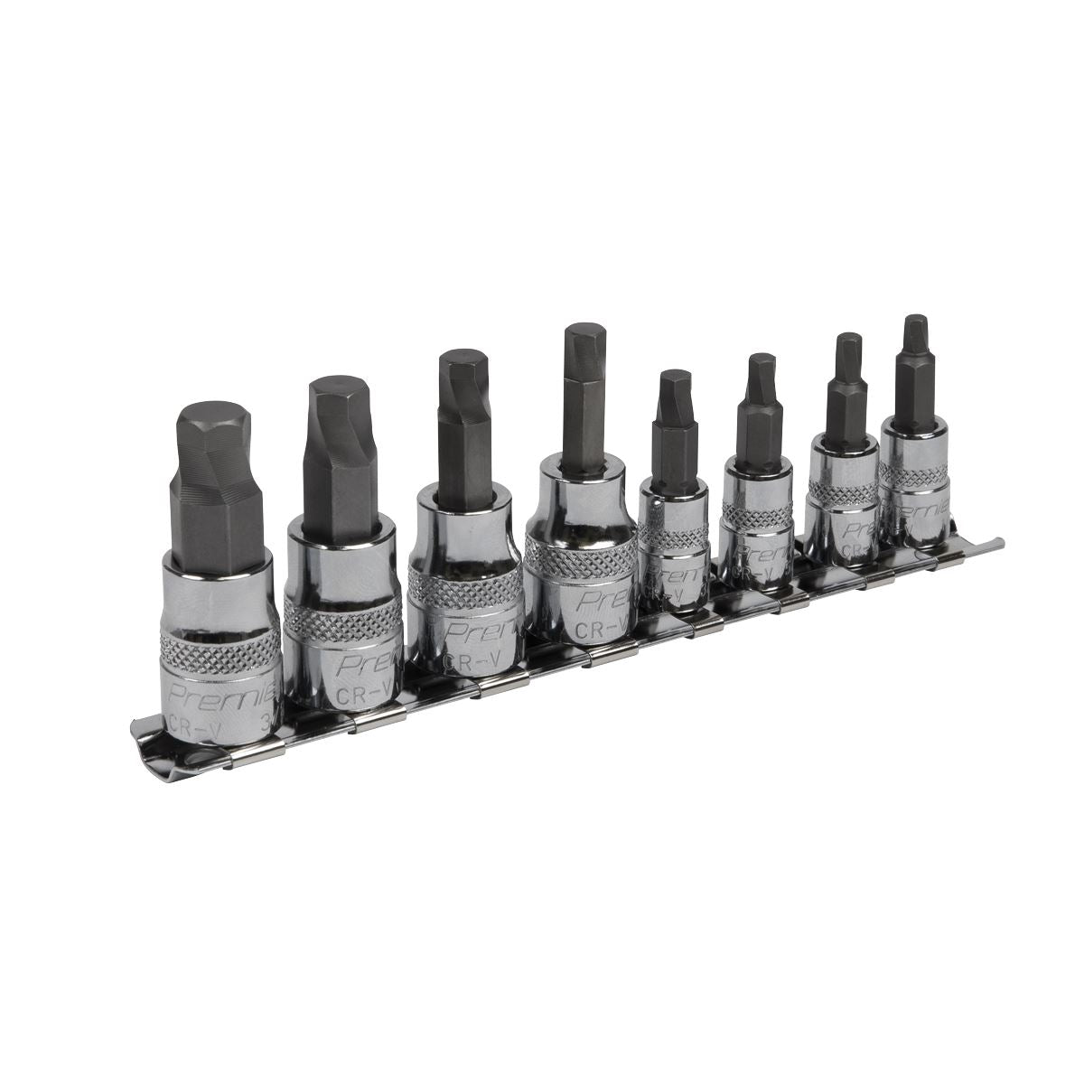 Sealey Hex Socket Bit Set Lock-On&trade; 8pc 1/4" & 3/8"Sq Drive - Imperial AK65602