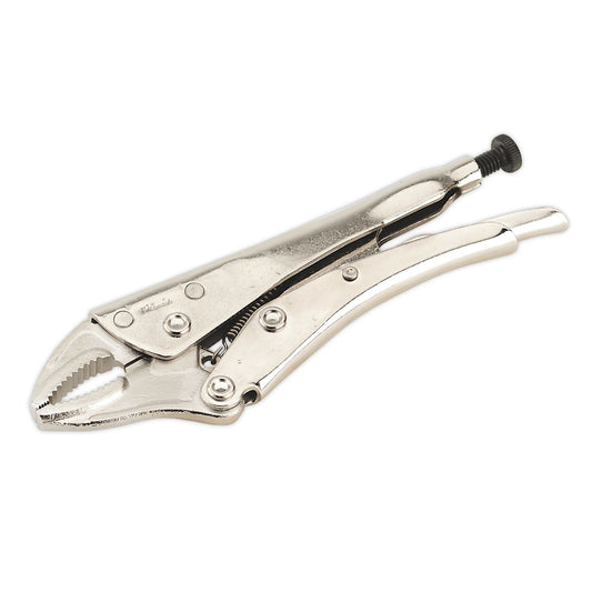 Sealey Locking Pliers Curved Jaws 185mm 0-38mm Capacity AK6820
