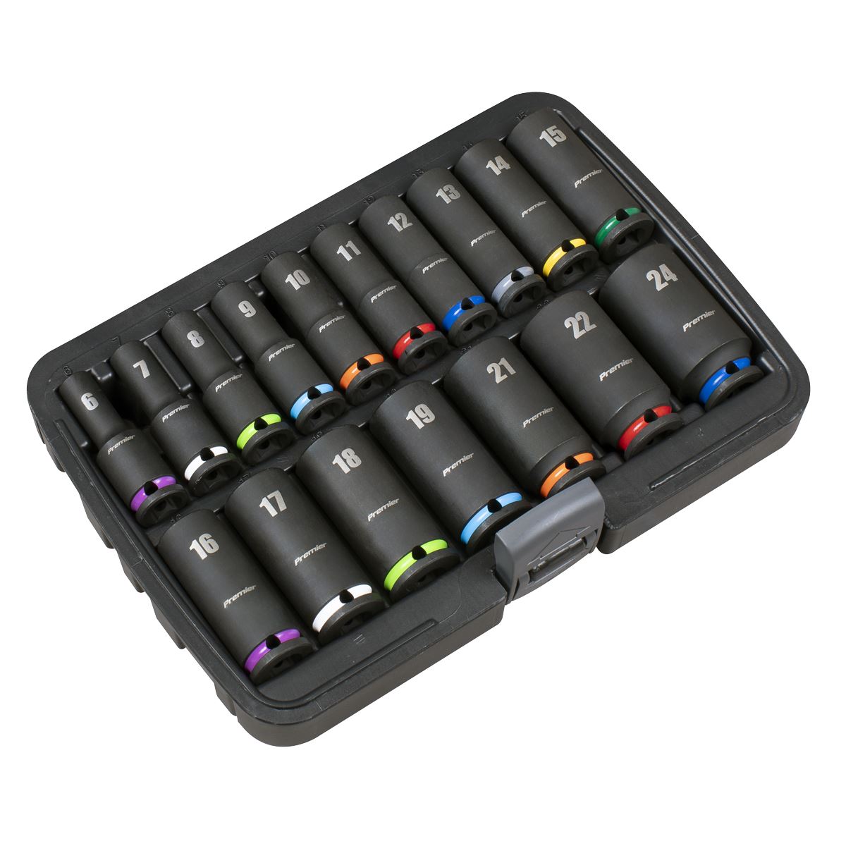 Sealey Deep Impact Socket Set 3/8"D 17pc Metric 6 Point Walldrive AK68219