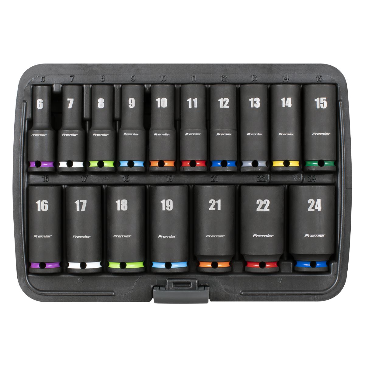 Sealey Deep Impact Socket Set 3/8"D 17pc Metric 6 Point Walldrive AK68219