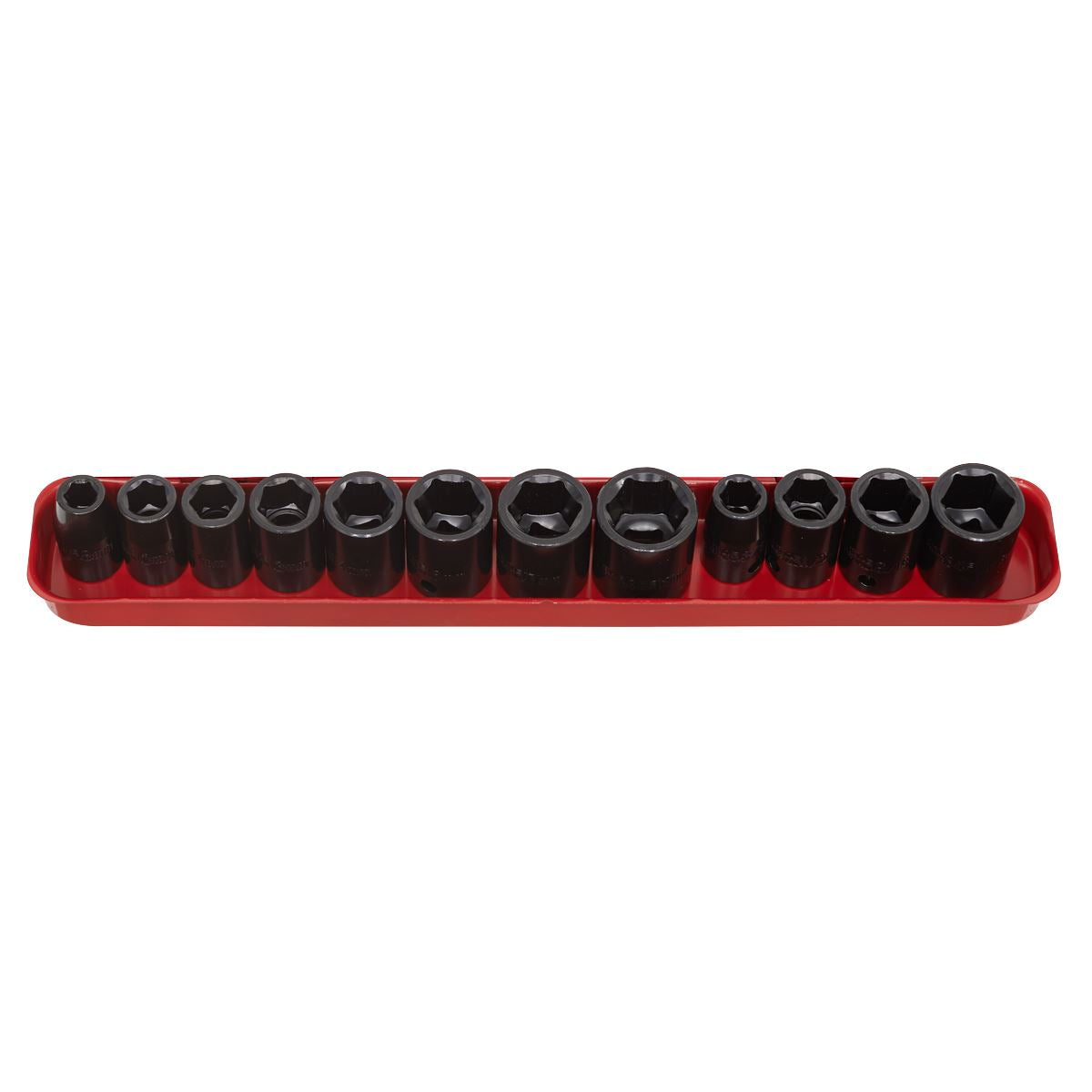 Sealey Metric Imperial Standard Impact Socket Set 12pc 3/8"D Single Hex AK682
