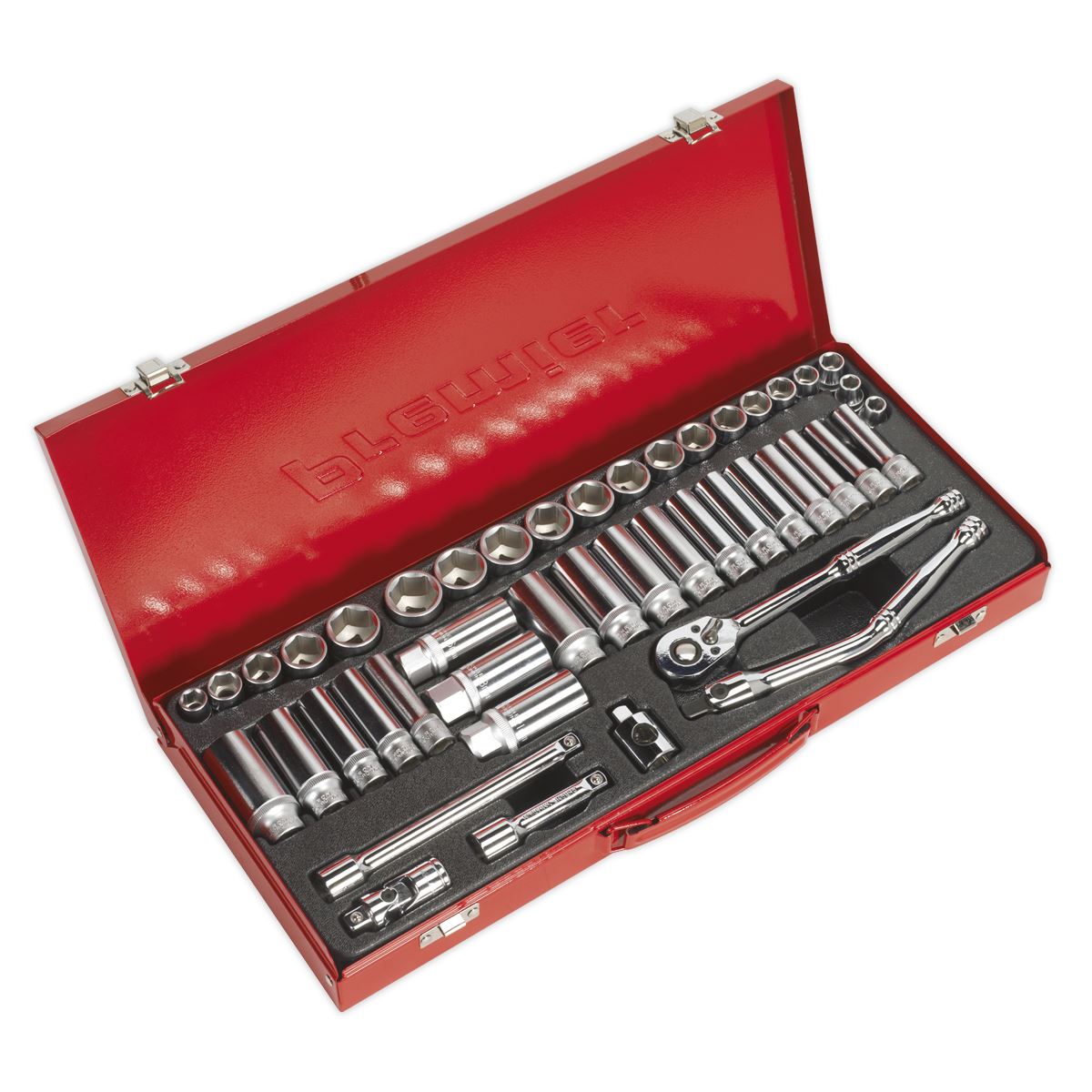 Sealey Metric Imperial Socket Set 45pc 3/8"D 6pt Deep And Standard AK692
