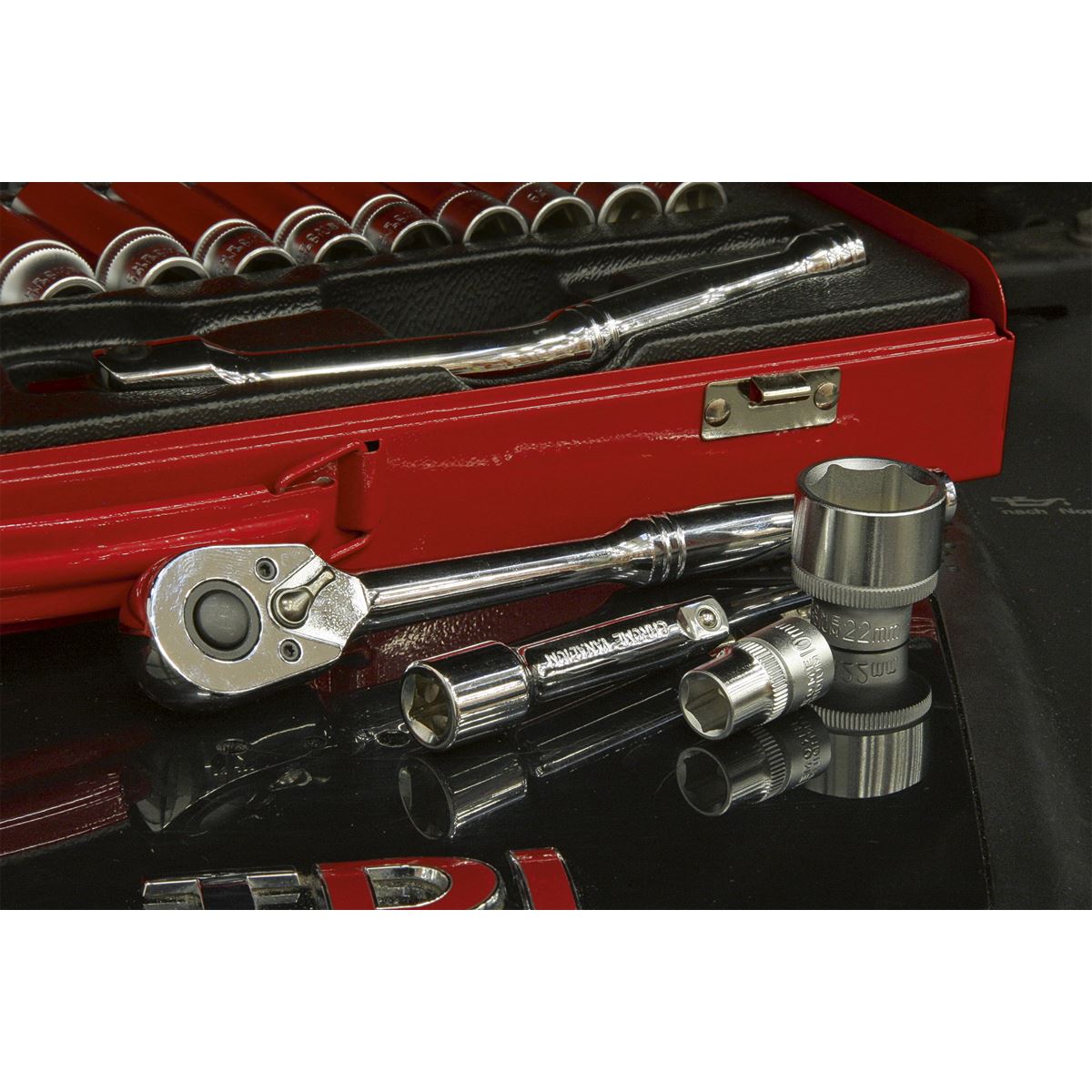 Sealey Metric Imperial Socket Set 45pc 3/8"D 6pt Deep And Standard AK692