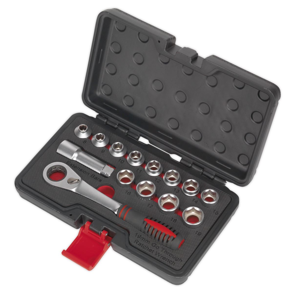 Sealey Go Through Low Profile Socket Set 14pc WallDrive Metric AK6926