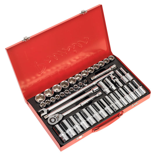 Sealey Metric Socket Set 46pc 1/2"D 6pt Deep And Standard AK6941