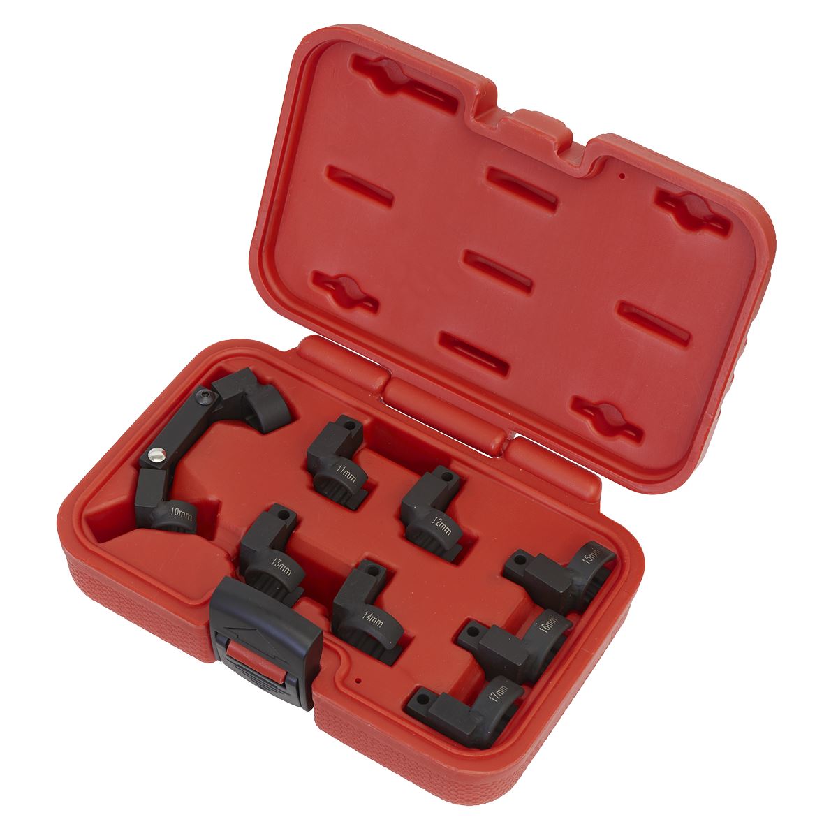 Sealey Metric Injector Pipe Socket Set 9pc 3/8"Sq Drive Hinged AK6985