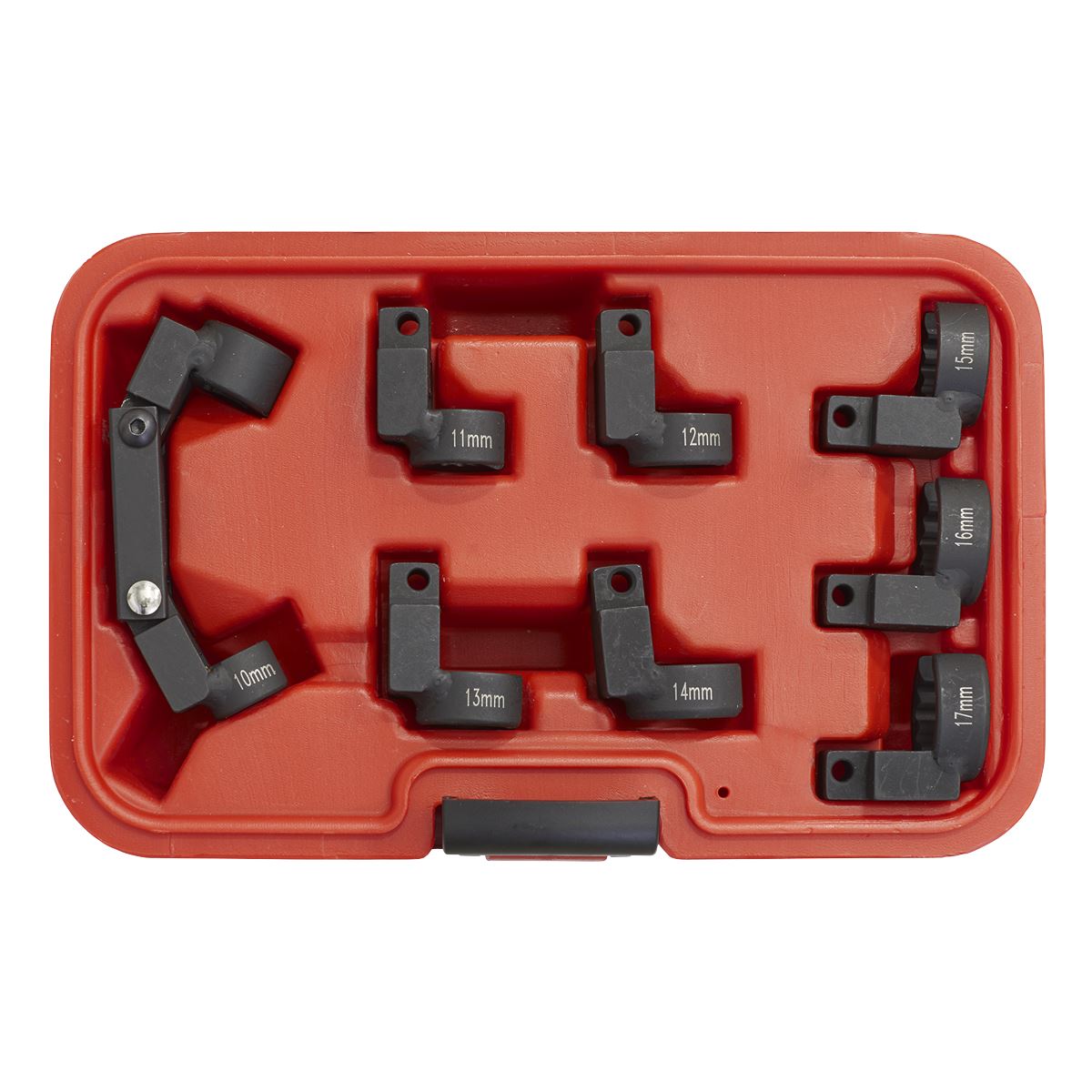 Sealey Metric Injector Pipe Socket Set 9pc 3/8"Sq Drive Hinged AK6985