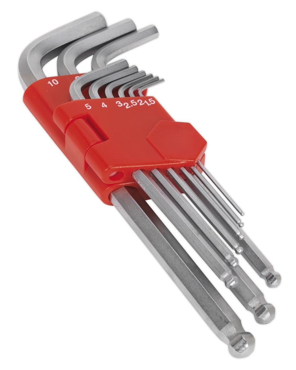 Sealey Ball-End Hex Key Set 9pc Long Metric AK7139
