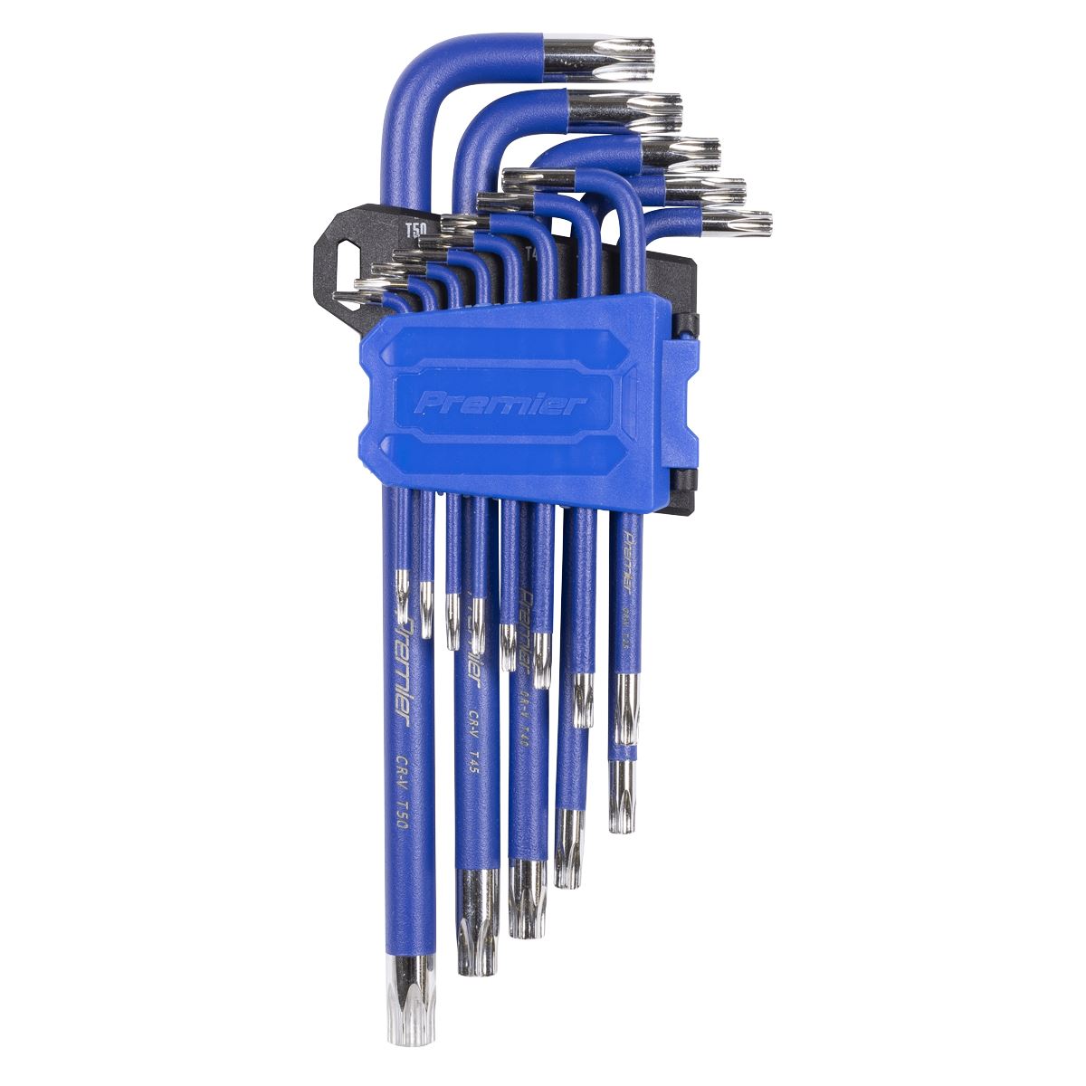 Sealey Premier Long Anti-Slip Torx Star Key Set 13pc T6 - T50 In A Case AK71650