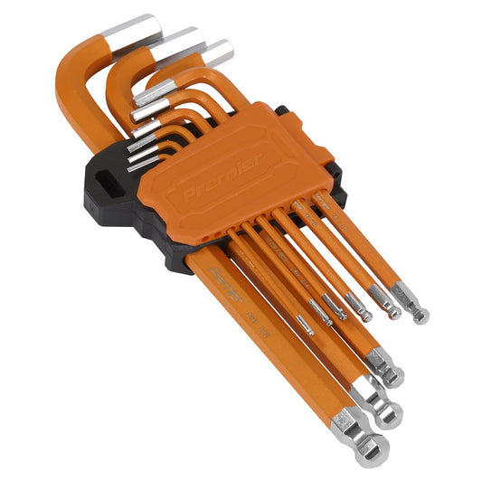 Sealey Premier Imperial Long Hex Key Set Ball End 9pc In A Storage Case AK71750