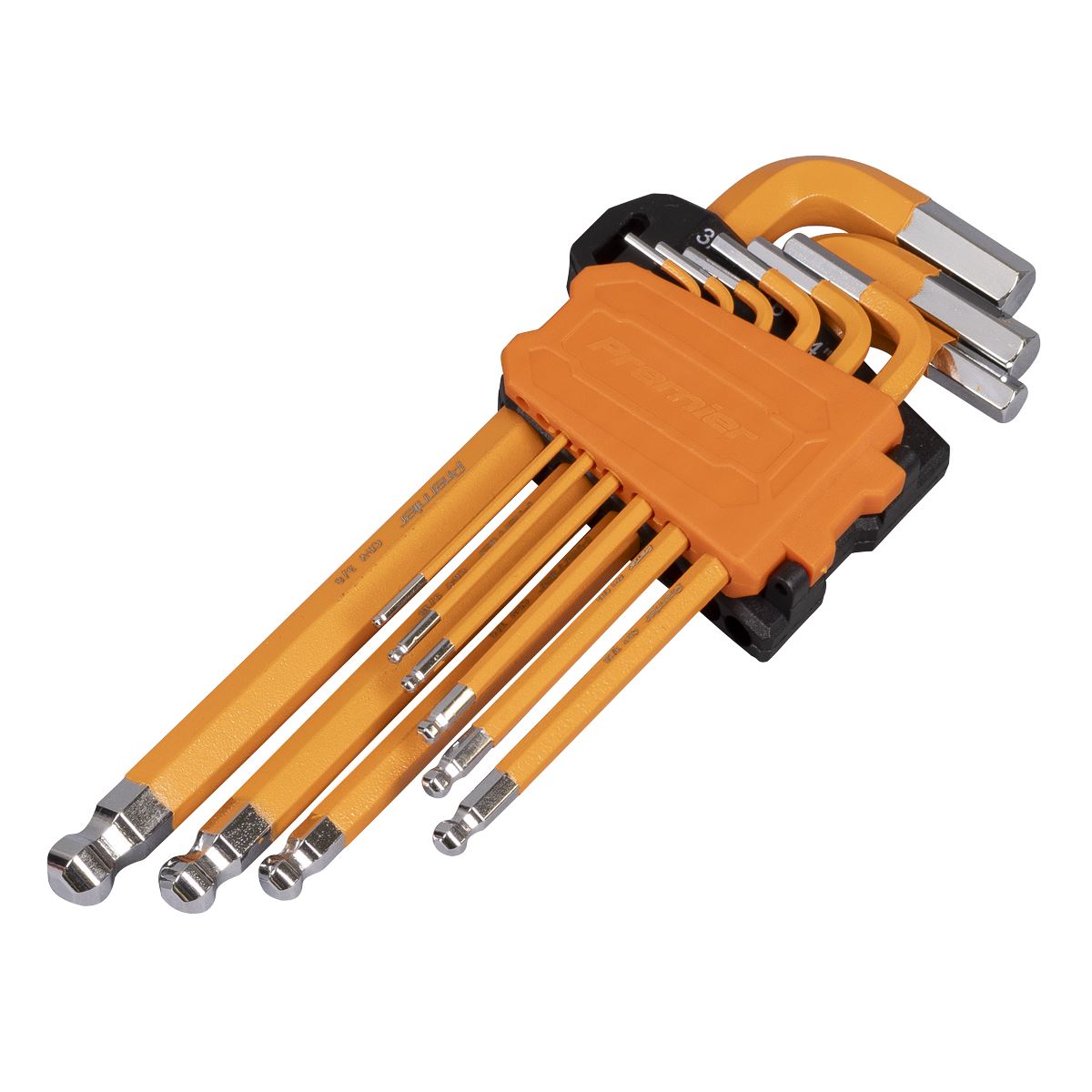 Sealey Premier Imperial Long Hex Key Set Ball End 9pc In A Storage Case AK71750
