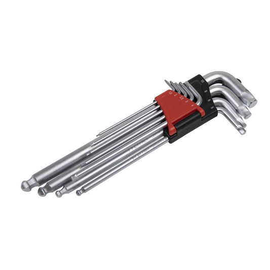Sealey Ball-End Hex Key Set 9pc Extra-Long Lock-On&trade; - Metric AK7180