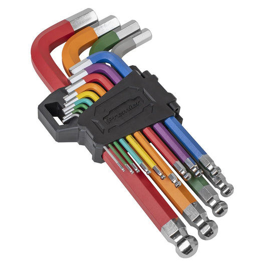 Sealey Premier Hex Key Set 13pc Jumbo Colour Coded Anti Slip Ball End AK7192
