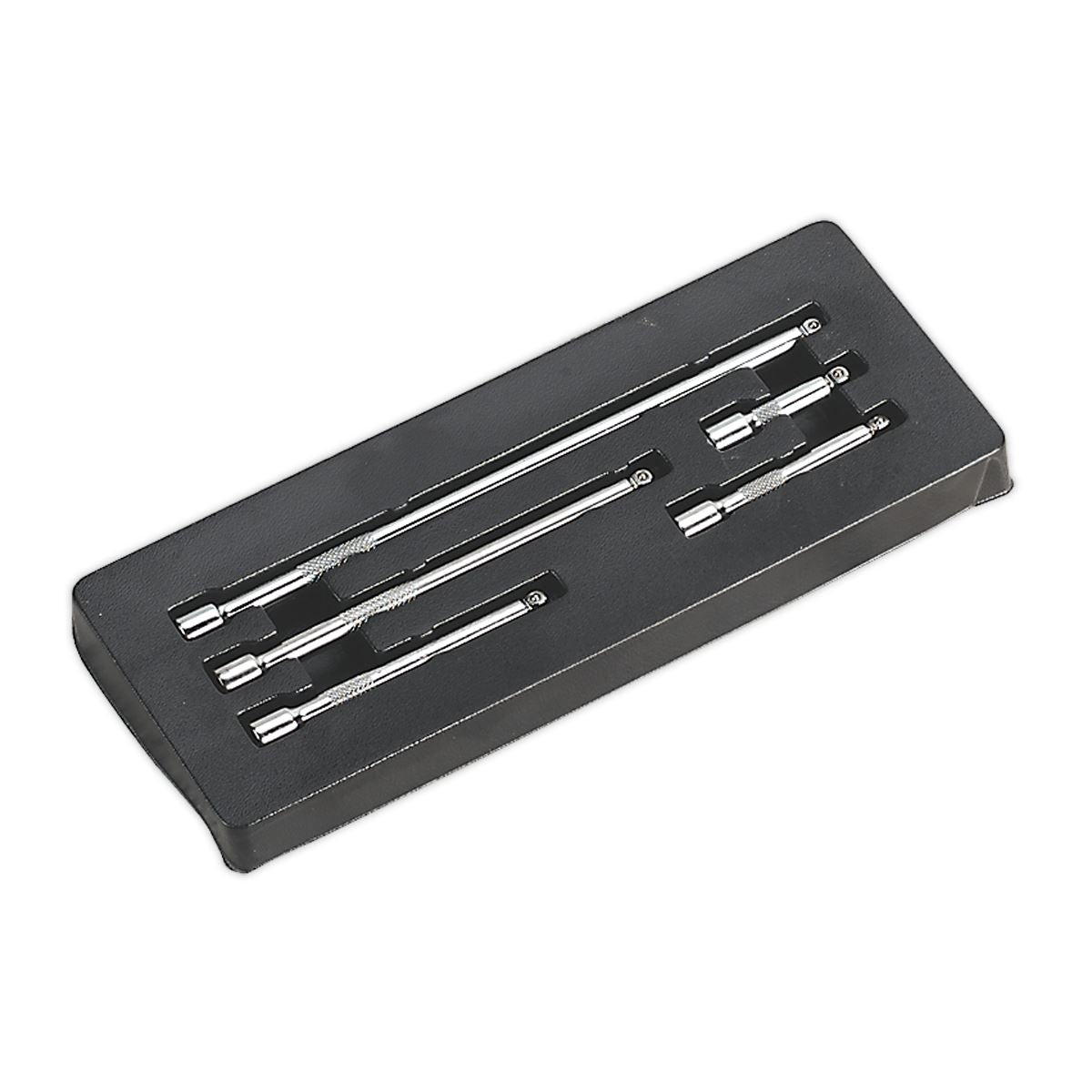 Sealey 1/4"Sq Drive Wobble Extension Bar Set 5pc Chrome Plated AK766