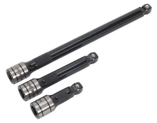 Sealey Wobble Rigid Extension Bar Set 3pc 1/2"Sq Drive Black Series AK7692