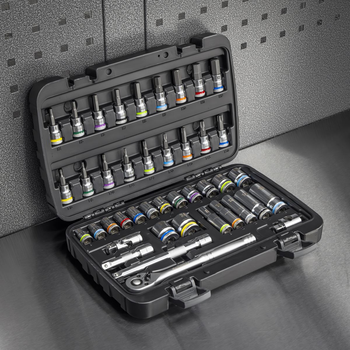 Sealey Socket And Socket Bit Set 3/8"Sq Drive 42pc With Hex & Torx AK7915